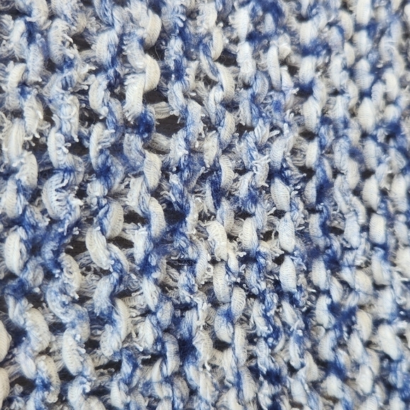 Vince Blue Gray Chunky Knit Cardigan Striped Oversized Sweater medium large - Picture 6 of 14